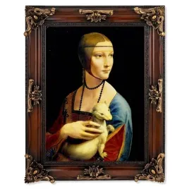 obraz-leonardo-da-vinci-dama-z-lasiczka-gronostajem-rama-brazowa-na-prezent