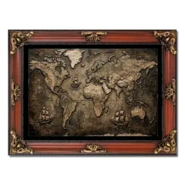 obraz-stara-mapa-swiata-w-stylowej-ramie-na-plotnie-do-firmy-do-salonu-rama