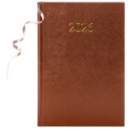 kalendarz-dzienny-a5-2026-terminarz-ksiazkowy-brazowy-ekonomiczny