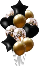 balony-zestaw-gwiazda-serce-konfetti-czarne-i-zlote-30-46cm-12-sztuk