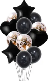 balony-zestaw-gwiazda-serce-konfetti-czarne-30-46cm-12-sztuk