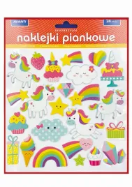 naklejki-piankowe-dekoracyjne-teczowe-jednorozce-24-sztuki