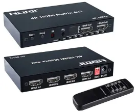 matrix-hdmi-switch-splitter-4x2-4k-hdcp-rozdzielacz-toslink-jack-pilot-ir