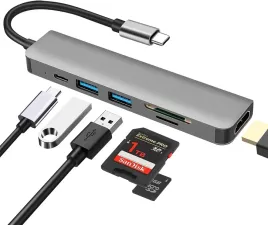 adapter-hub-usb-c-3-0-czytnik-tf-hdmi-4k-6w1mac-pd