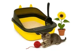 duza-kuweta-dla-kota-z-uszami-zolta-otwarta-solidna-wytrzymala-xxl-lopatka