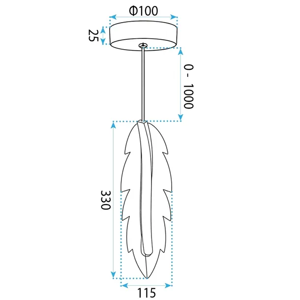lampa-sufitowa-wiszaca-led-zlota-transparentna-pojedyncza-piorko-dekoracja-zasilanie-sieciowe