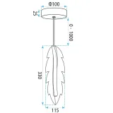 lampa-sufitowa-wiszaca-led-zlota-transparentna-pojedyncza-piorko-dekoracja-zasilanie-sieciowe