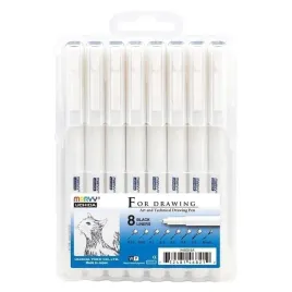 cienkopisy-graficzne-czarne-8-grubosci