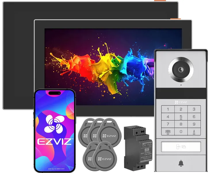 WIDEODOMOFON EZVIZ TP9 PRO Szyfrator Czytnik Breloki 2-żyłowy + Monitor SD7