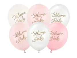 balony-welcome-baby-mix-rozowy-30cm-6szt