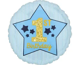 balon-foliowy-1st-birthday-niebieski-48cm