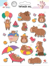 tatuaze-zmywalne-dla-dzieci-kapibara-wakacyjna-xxl