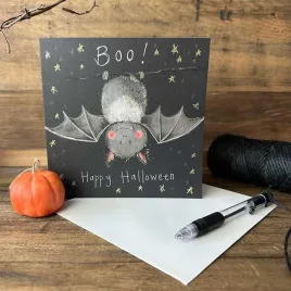 karnet-halloween-kwadrat-nietoperz-boo