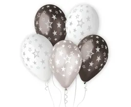 balony-premium-hel-gwiazdy-srebrne-33cm-6szt