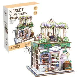 uliczny-zakatek-drewniane-puzzle-3d-kwiaciarnia