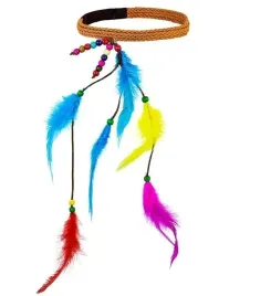 opaska-hipiska-z-koralikami-i-piorkiem