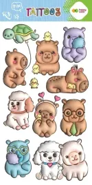 tatuaze-zmywalne-bubble-kapibara-happy-color