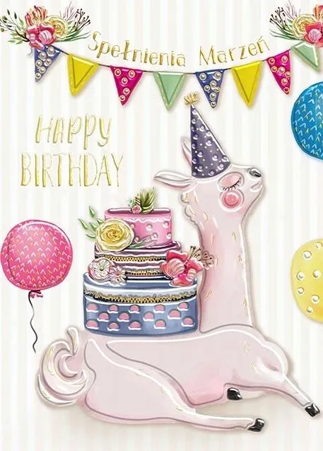 karnet-b6-urodziny-lama