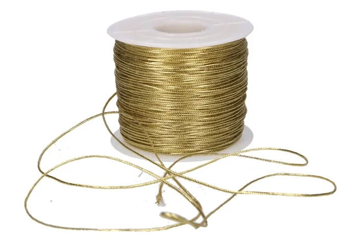 SZNUREK METALIZOWANY DEKORACYJNY OZDOBNY ZŁOTY 0,8MM 100M