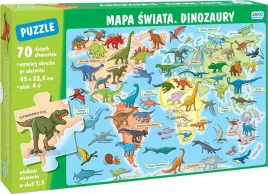 puzzle-70-elementow-mapa-swiata-dinozaury