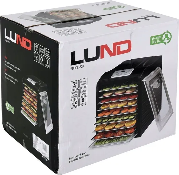 suszarka-spozywcza-9-sit-600-700w-marka-lund-funkcje-regulacja-temperatury
