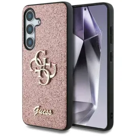guess-fixed-glitter-big-4g-metal-logo-etui-do-samsung-galaxy-s25-rozowy
