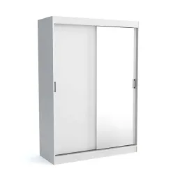 mala-szafa-przesuwna-150-cm-rio-z-lustrem-biala-polki-i-drazki-w-zestawie