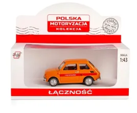 fiat-126p-lacznosc-pomaranczowy-daffi-skala-1-43-metalowy-kolekcja-prl