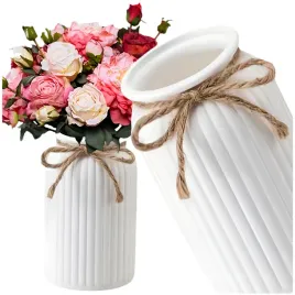wazon-bialy-na-kwiaty-elegancki-nowoczesny-ozdobny-ze-sznurkiem-dekoracja
