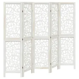 parawan-pokojowy-5-panelowy-bialy-lite-drewno-paulowni