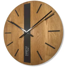zegar-scienny-drewniany-do-salonu-cichy-dab-klasyk-50cm-czarny