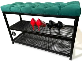szafka-na-buty-z-siedziskiem-loftowa-siedzisko-butelkowa-zielen-80cm-czarna