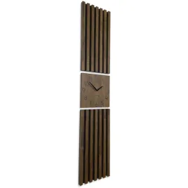 duzy-debowy-panel-zegar-w-lamelach-155x30cm-brazowy-czarny-cichy-do-salonu