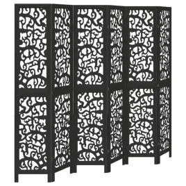 parawan-pokojowy-6-panelowy-czarny-lite-drewno-paulowni