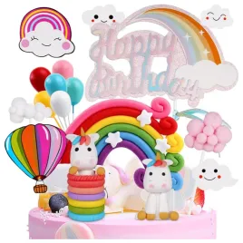 ozdoby-na-tort-urodzinowy-dekoracje-teczowe-figurki-baloniki-na-torta