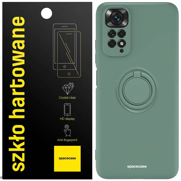 etui-matowe-do-redmi-note-11-11s-spacecase-silicone-ring-szklo-stan-nowy-kolor-zielony