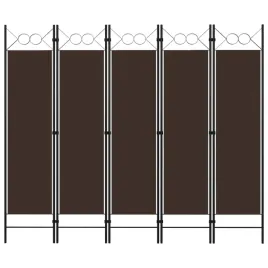 parawan-5-panelowy-brazowy-200-x-180-cm