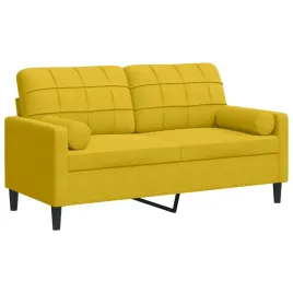 2-osobowa-sofa-z-poduszkami-zolta-140-cm-aksamit