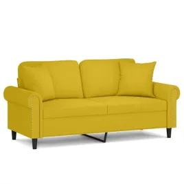 2-osobowa-sofa-z-poduszkami-zolta-140-cm-aksamit