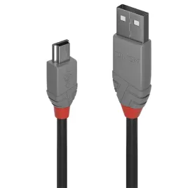 lindy-36721-kabel-usb-usb-2-0-05-m-usb-a-mini-usb-b-czarny-szary