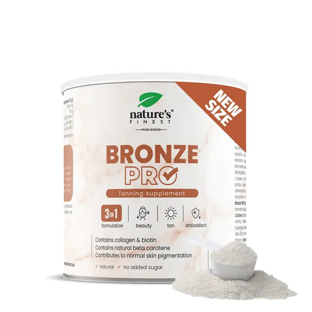 Bronze PRO - Opalający i Blask Skóry, Beta-karoten, Kolagen, Biotyna - 125g