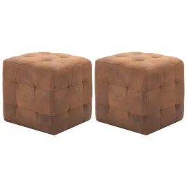 pufy-2-szt-brazowe-30-x-30-x-30-cm-sztuczna-skora-zamszowa