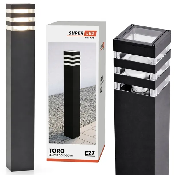 Lampa LED Ogrodowa E27 80 cm stojąca zewnętrzna Słupek Ogrodowy LED