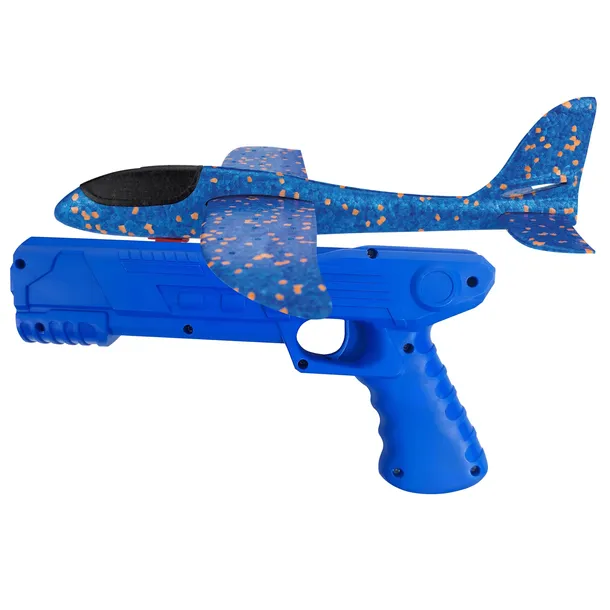 WYRZUTNIA SAMOLOT STYROPIANOWY RZUTKA PISTOLET 2w1 ZABAWKA SZYBOWIEC LATA