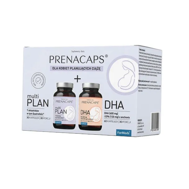 ForMeds PRENACAPS multiplan + PRENACAPS DHA ZESTAW DLA KOBIET W CIĄŻY