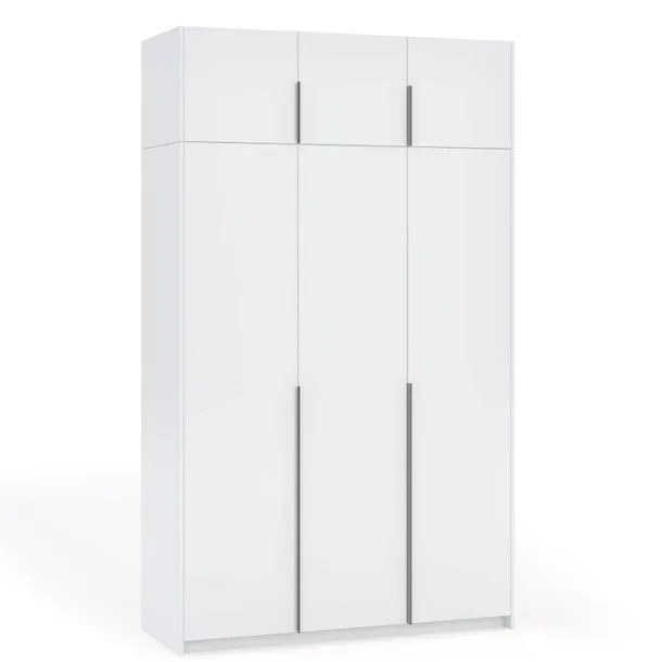 Szafa z Nadstawką Biała uchwyty czarny /złoty 150cm BELLA TX