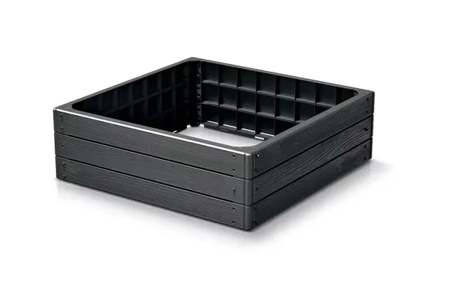 Rabata ogrodowa Base Woody 75 x 75 x 25 cm - antracyt