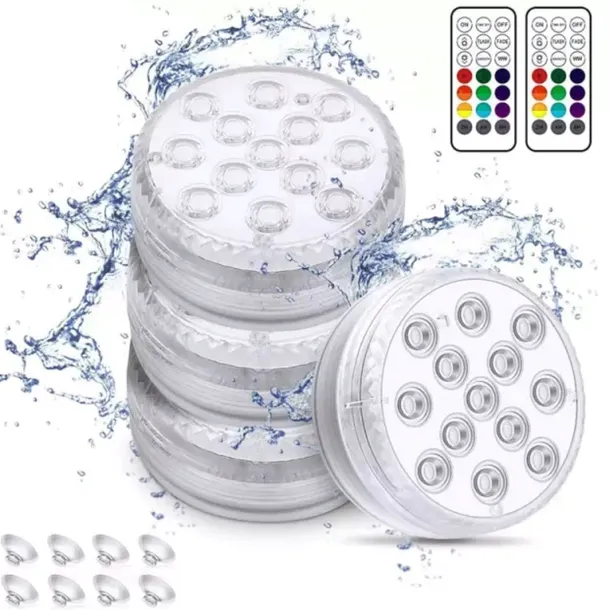 13 LED MOCNE OŚWIETLENIE BASENOWE LAMPKI DO BASENU PODWODNE LED + 2 PILOTY
