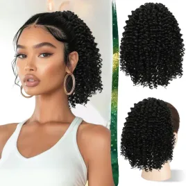 ruwiss-afro-krecone-kucyki-dla-kobiet-25-cm-sztuczne-wlosy-kucyk-czarny