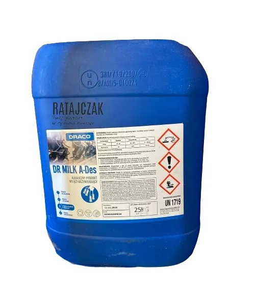 DRACO MILK A-Des alkaliczny produkt z chlorem myjąco-dezynfekujący 25kg